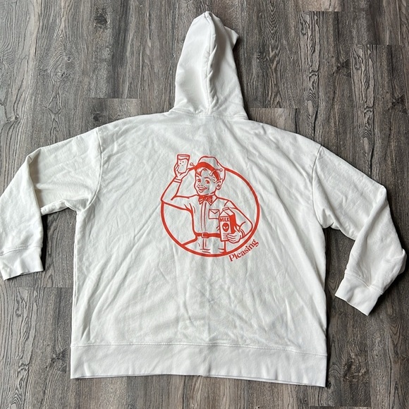 Pleasing Sweatshirt White The AstroMilk Man Zip Up Hoodie Size XXL Harry Styles - Picture 4 of 13